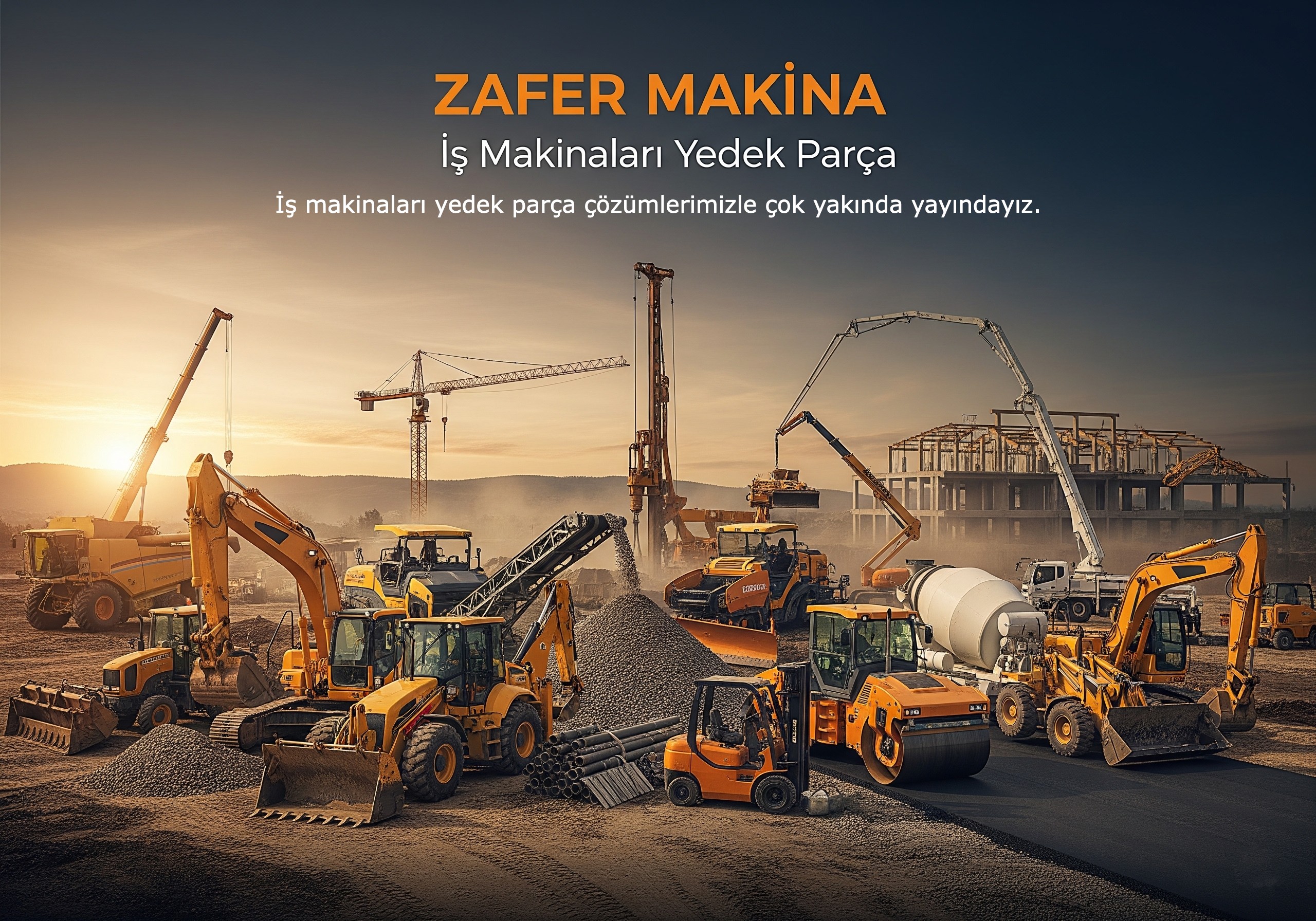 Zafer Makina Yakında - İş makinaları yedek parça çözümlerimizle çok yakında yayındayız. - Tablet